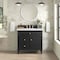 James Martin Vanities 36'' Single Vanity, Black Onyx w/ 3 CM White Zeus Quartz Top 424-V36-BKO-3WZ - alternate 3